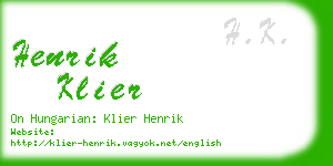 henrik klier business card